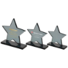 SMOKED BLACK GLASS STAR PLAQUE (10mm THICK)