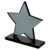 SMOKED BLACK GLASS STAR PLAQUE (10mm THICK) - 6.25in