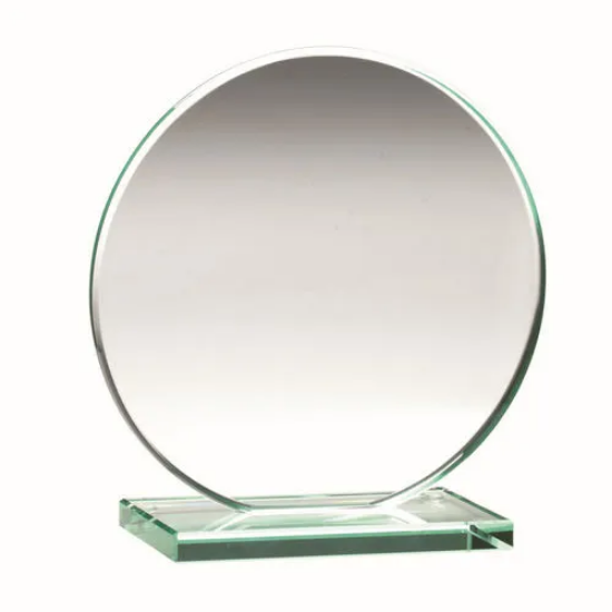 JADE GLASS ROUND PLAQUE (10mm THICK) - 3.75in