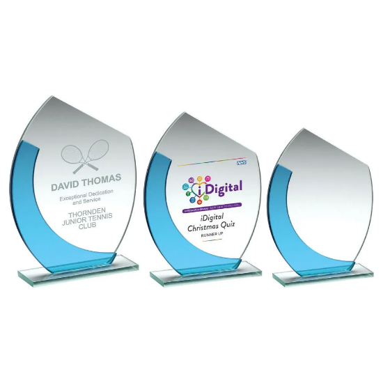 JADE/ GLASS OVAL PLAQUE WITH ANGLED TOP