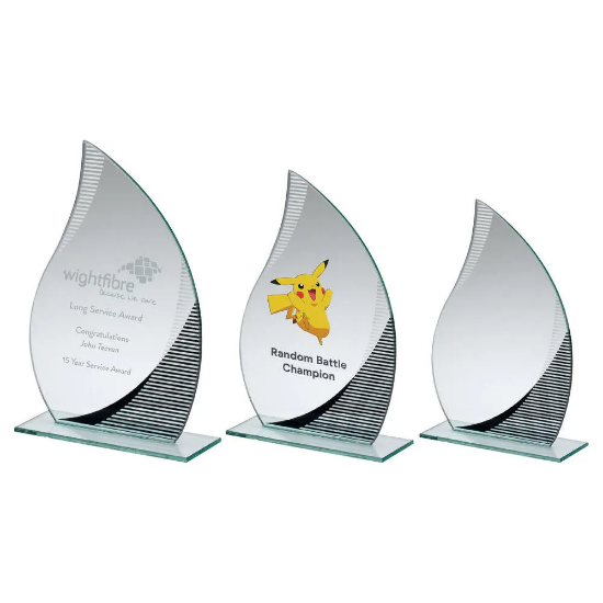 JADE GLASS FLAME WITH SILVER/BLACK DETAIL (4mm THICK)