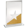 JADE GLASS RECTANGLE PLAQUE WITH GOLD/SILVER GLITTER DETAIL (4mm THICK) - 7.25in
