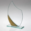 JADE GLASS PLAQUE WITH GOLD/SILVER BUBBLE DETAIL (4mm THICK) - 7.25in