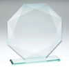 JADE GLASS OCTAGON + SILVER LINED EDGES (4mm THICK) - 7.5in