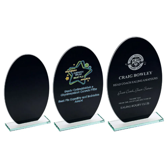 BLACK BACKED JADE GLASS OVAL(4mm THICK)