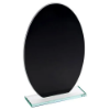 BLACK BACKED JADE GLASS OVAL(4mm THICK) -7.25in