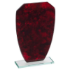 RED MARBLE BACKED JADE GLASS SHIELD (4mm THICK) - 7.25in