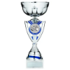 SILVER/BLUE TROPHY CUP WITH BOXING INSERT AND PLATE - 14.25in