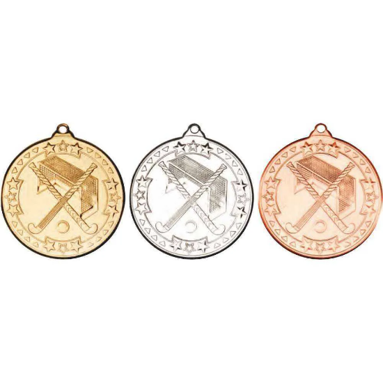 HOCKEY TRI STAR MEDAL SILVER