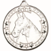 HORSE TRI STAR MEDAL SILVER - 2in