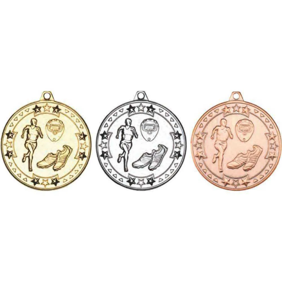 RUNNING TRI STAR MEDAL SILVER