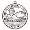 SWIMMING TRI STAR MEDAL SILVER - 2in