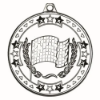 MOTOR SPORT TRI STAR MEDAL SILVER - 2in