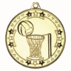 NETBALL TRI STAR MEDAL GOLD - 2in