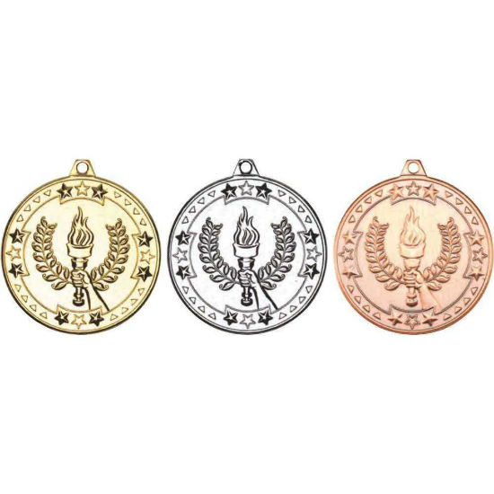 VICTORY TORCH TRI STAR MEDAL SILVER