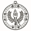 VICTORY TORCH TRI STAR MEDAL SILVER - 2in