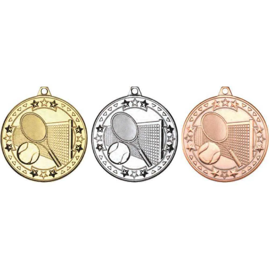 TENNIS TRI STAR MEDAL SILVER