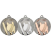 CRICKET TWO COLOUR MEDAL MATT SILVER/SILVER