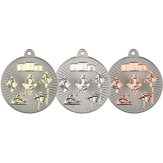 MULTI ATHLETICS TWO COLOUR MEDAL MATT SILVER/SILVER