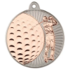 GOLF TWO COLOUR MEDAL MATT SILVER/BRONZE - 2in