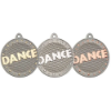 DANCE TWO COLOUR MEDAL MATT SILVER/SILVER