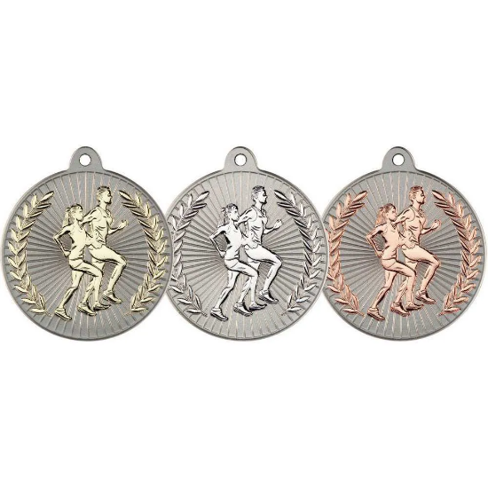 RUNNING TWO COLOUR MEDAL MATT SILVER/SILVER