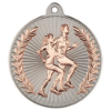 RUNNING TWO COLOUR MEDAL MATT SILVER/BRONZE - 2in