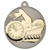 SWIMMING TWO COLOUR MEDAL MATT SILVER/GOLD - 2in