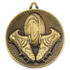 RUGBY DELUXE MEDAL ANTIQUE GOLD - 2.35in