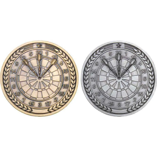 DARTS MEDALLION ANTIQUE SILVER
