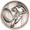 RUGBY MEDALLION ANTIQUE SILVER - 2.75in