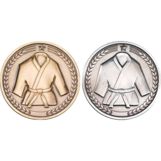 MARTIAL ARTS MEDALLION ANTIQUE SILVER