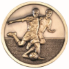 FOOTBALL PLAYERS MEDALLION ANTIQUE GOLD COLOUR - 2.75in