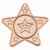 STAR SHAPED MEDAL WITH 5 MINI STARS (1in CENTRE) BRONZE - 2in