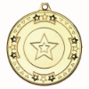 TRI STAR MEDAL (1in CENTRE) GOLD - 2in