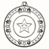 TRI STAR MEDAL (1in CENTRE) SILVER - 2in