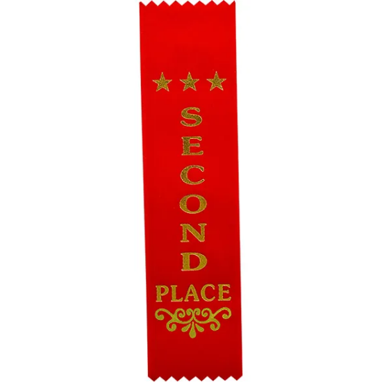 Recognition 2nd Place Ribbon Red 200 x 50mm