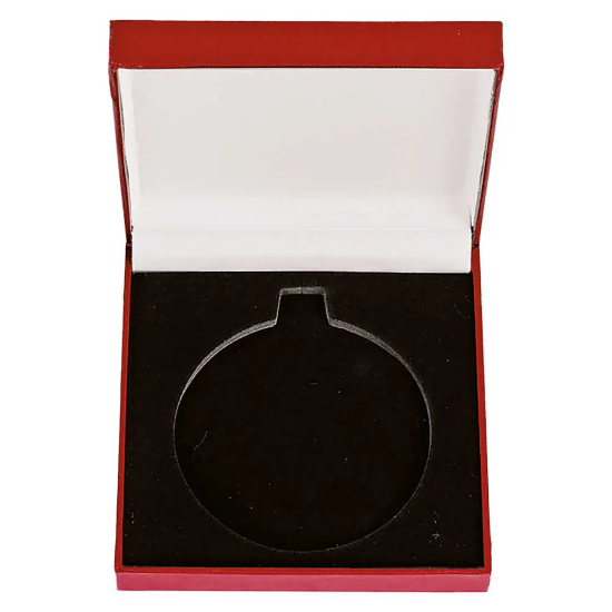 Classic Leatherette Medal Box Red for 50mm medal 85x85x25mm