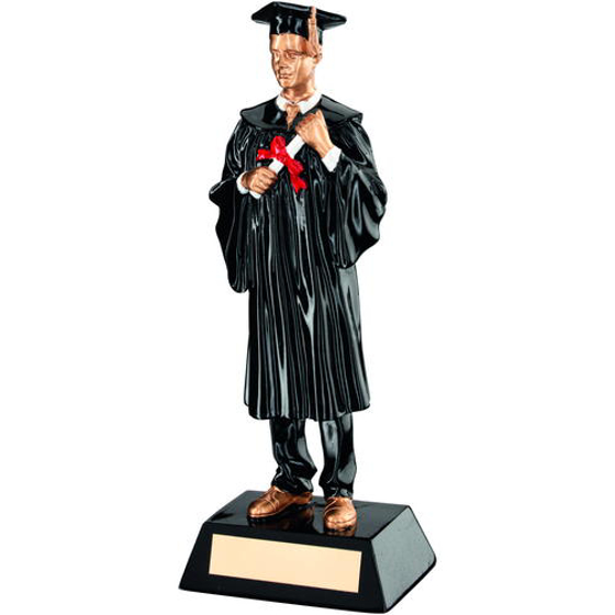 Blk/gold Resin Male Graduate Trophy - 9.25in (235mm)