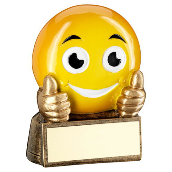 Brz/yellow 'thumbs Up Emoji' Figure Trophy -   2.75in (70mm)