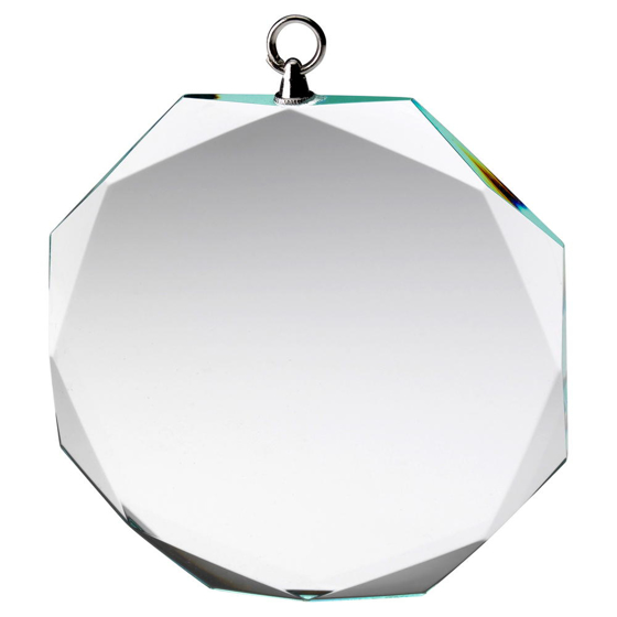 Clear Glass Octagon Medal (6mm Thick) - 2.75in (70mm)