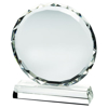 Clear Glass Circle With Faceted Edge On Base  (25mm Thick) - 10in (254mm)