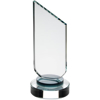 Clear Glass Plaque With Black Neck And Round Base - 8.75in (222mm)