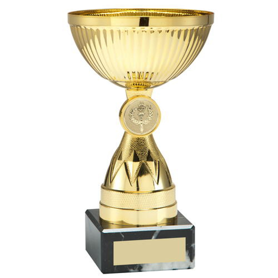 Gold Mini Diamond Stem Trophy (1in Centre) - 7in (178mm)