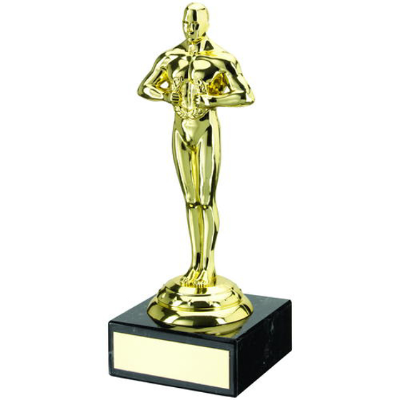 Gold Plastic And Marble Achievement Trophy - 7.75in (197mm)