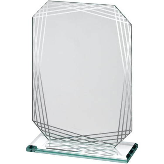 Jade Glass Rectangle With Silver Lined Edges - 8.25in (210mm)