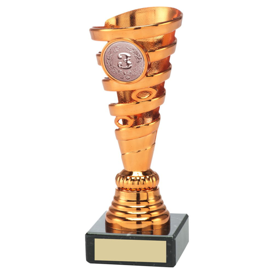 Plastic Spiral Trophy (1in Centre) - Gold 6in (152mm)