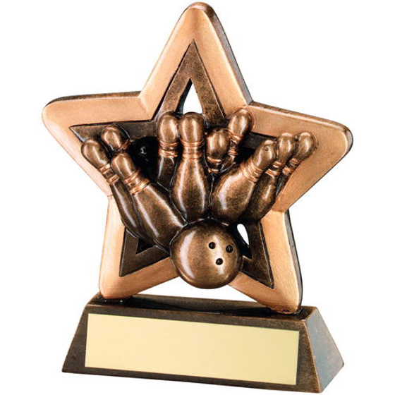 Brz/gold Ten Pin Mini Star Trophy - 4.25in (108mm)