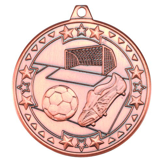 Football 'tri Star' Medal - Bronze 2in (50mm)