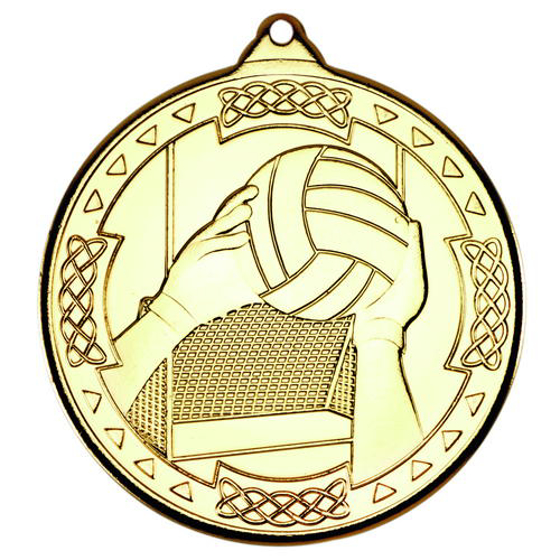 Gaelic Football Celtic Medal - Gold 2in (50mm)